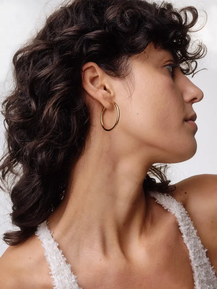 Women Elona Large 18kt GoldPlated Hoop Earrings Aeyde Earrings