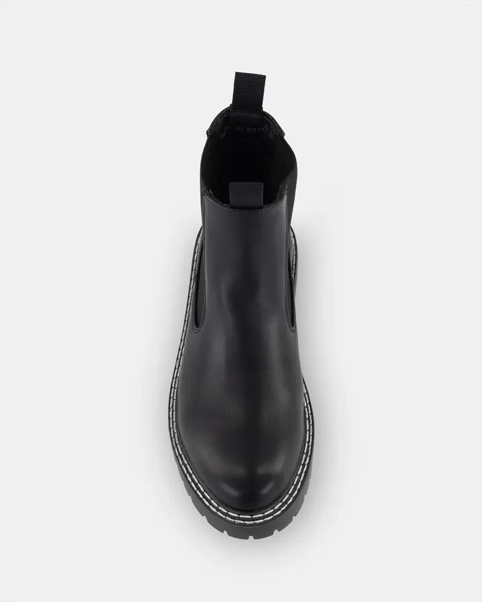 Women Flat Boots NOVO Shoes DELISH BLACK Slip On Boots