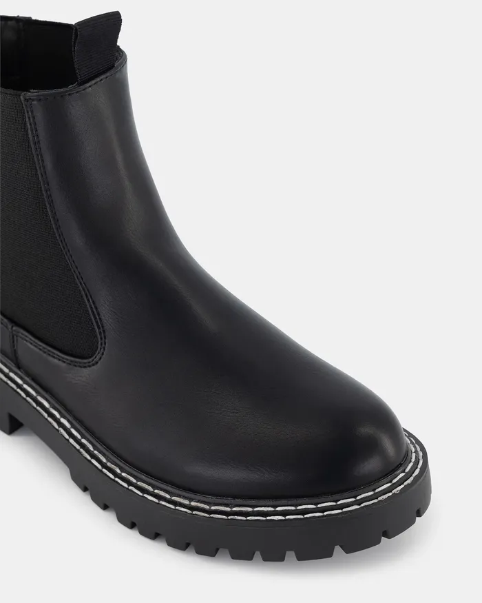 Women Flat Boots NOVO Shoes DELISH BLACK Slip On Boots