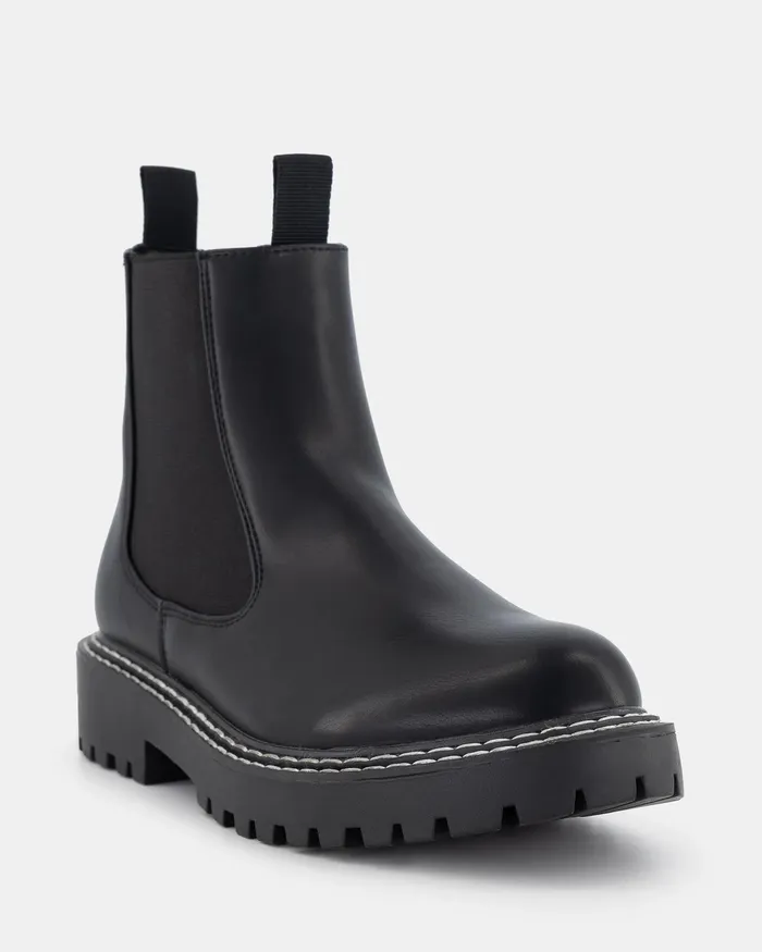 Women Flat Boots NOVO Shoes DELISH BLACK Slip On Boots