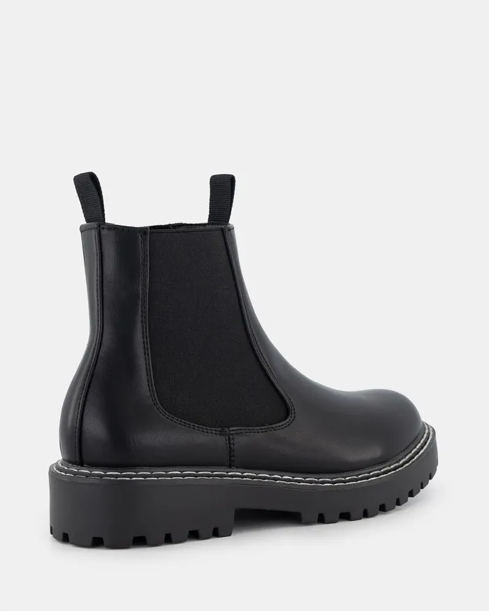 Women Flat Boots NOVO Shoes DELISH BLACK Slip On Boots