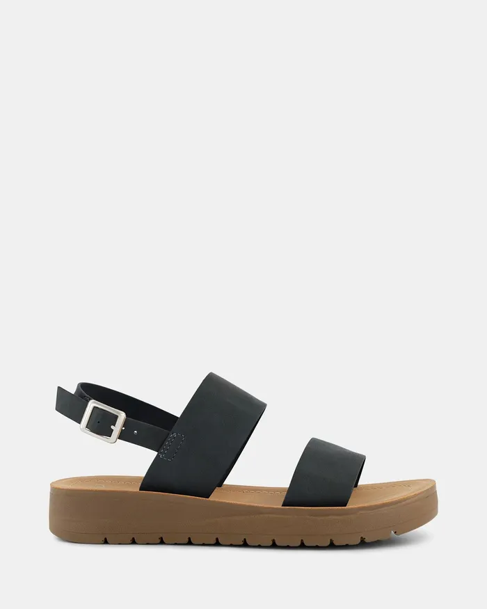 Women Flat Sandals NOVO Shoes TAMSAN BLACK Strappy Sandals
