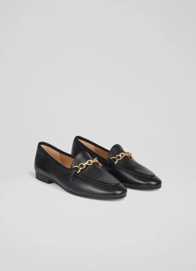 Women Flats LKBennett Adalynn Black Leather Snaffle Loafers Black Women Flats LKBennett Adalynn Black Leather Snaffle Loafers Black