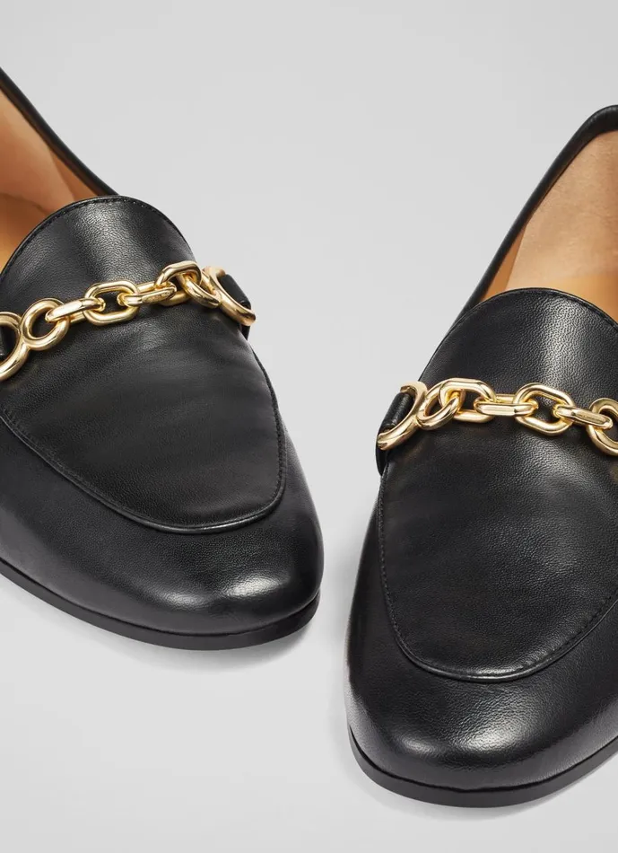 Women Flats LKBennett Adalynn Black Leather Snaffle Loafers Black Women Flats LKBennett Adalynn Black Leather Snaffle Loafers Black