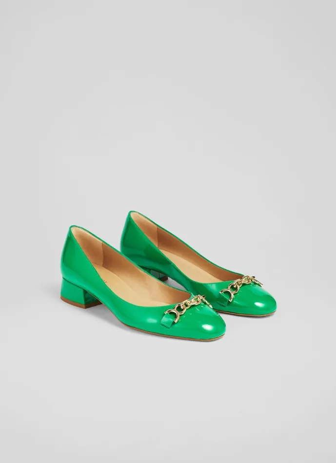 Women Flats LKBennett Blakely Green Patent Snaffle Pumps Emerald Women Flats LKBennett Blakely Green Patent Snaffle Pumps Emerald