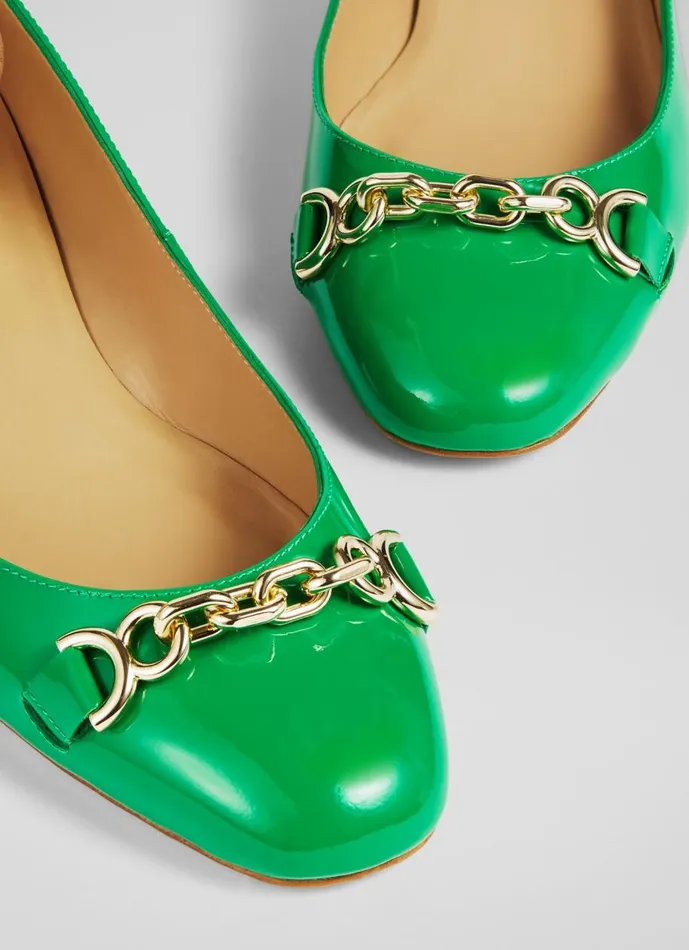 Women Flats LKBennett Blakely Green Patent Snaffle Pumps Emerald Women Flats LKBennett Blakely Green Patent Snaffle Pumps Emerald