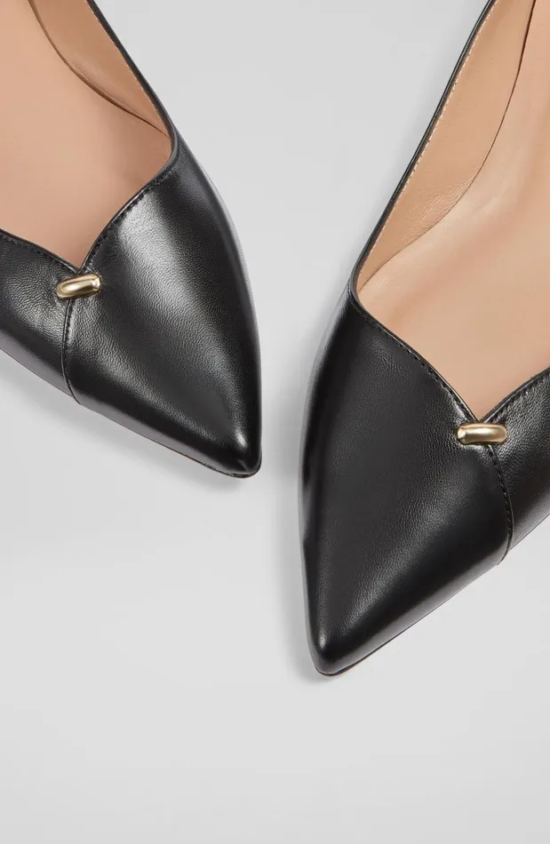 Women Flats LKBennett Cally Black Leather Flats Black Women Flats LKBennett Cally Black Leather Flats Black