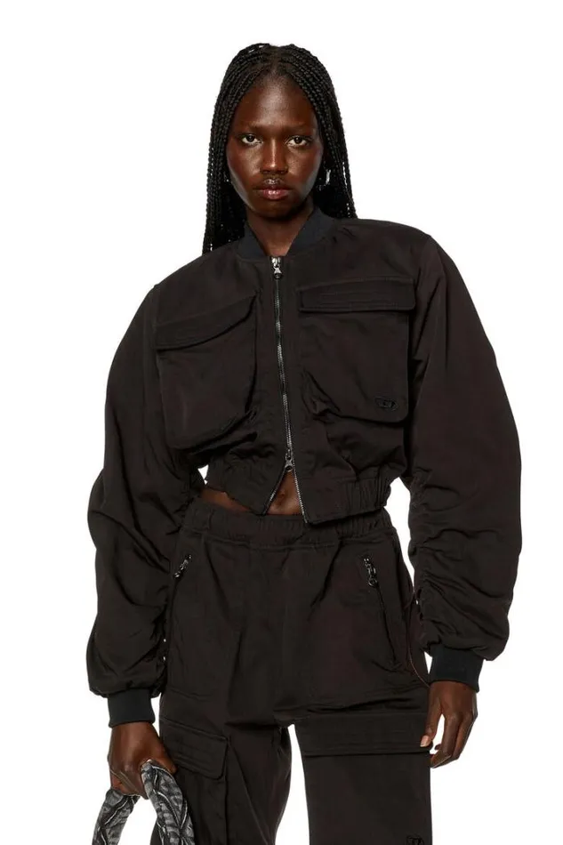 Women GKhlo Black Diesel Outerwear And Jackets Women GKhlo Black Diesel Outerwear And Jackets