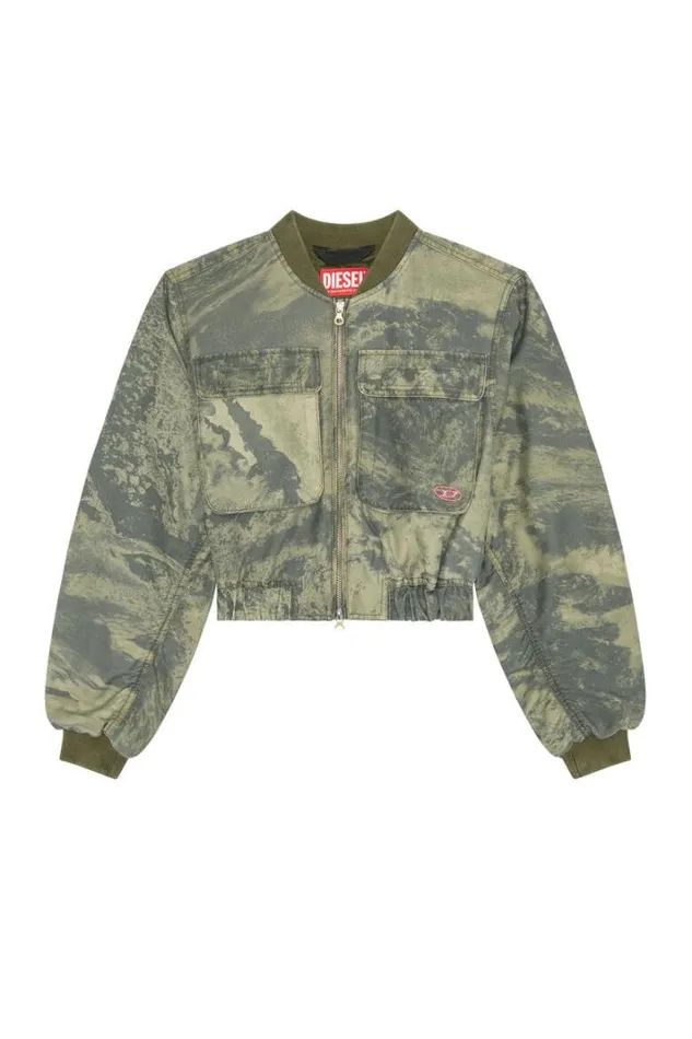 Women GKhloCmf Military Green Diesel Outerwear And Jackets Women GKhloCmf Military Green Diesel Outerwear And Jackets
