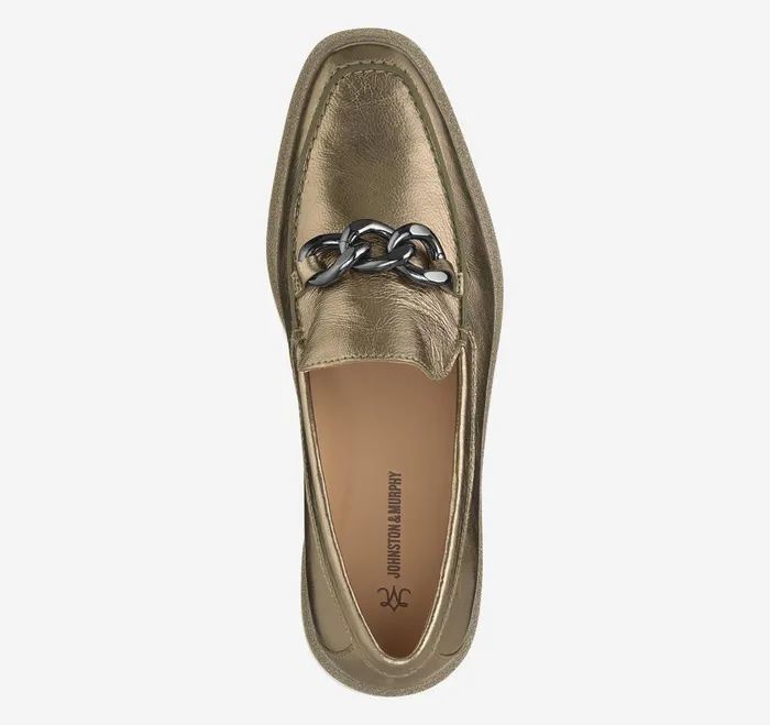 Women Gracelyn Chain Loafer Bronze Metallic Sheepskin JohnstonandMurphy Mules and Loafers Women Gracelyn Chain Loafer Bronze Metallic Sheepskin JohnstonandMurphy Mules and Loafers