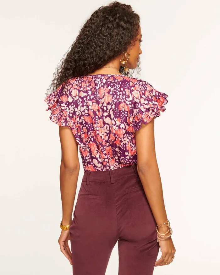 Women Hadley Flutter Sleeve Blouse Spruce Dot Ramy Brook Tops Women Hadley Flutter Sleeve Blouse Spruce Dot Ramy Brook Tops