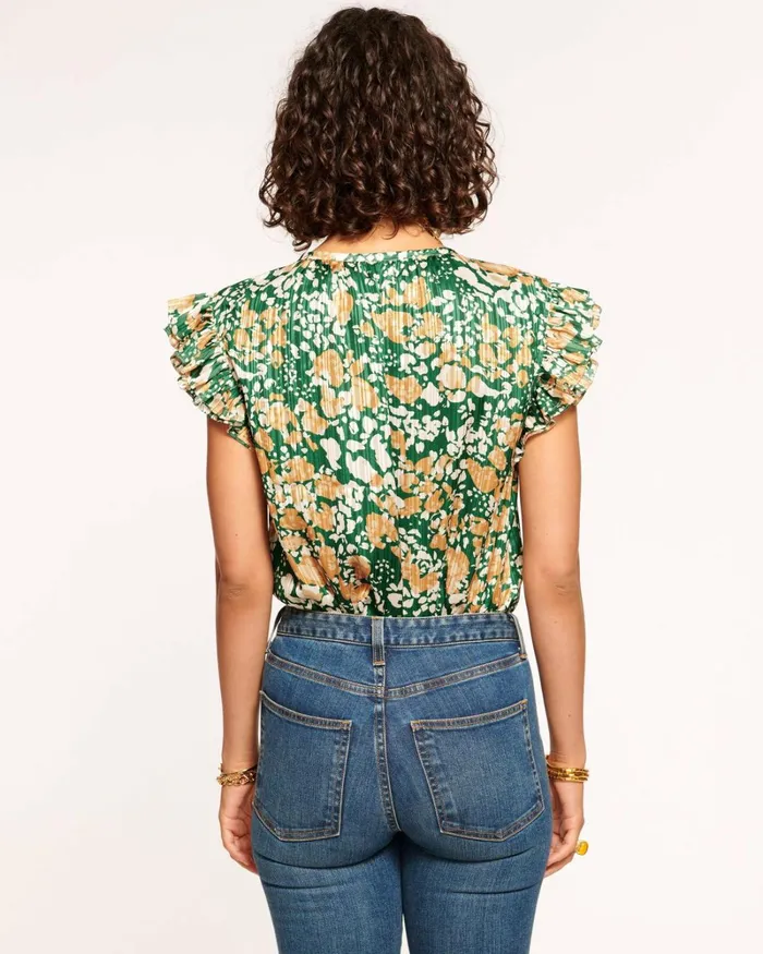 Women Hadley Flutter Sleeve Blouse Spruce Dot Ramy Brook Tops Women Hadley Flutter Sleeve Blouse Spruce Dot Ramy Brook Tops