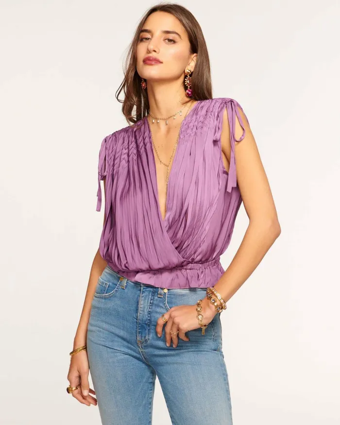 Women Harmony VNeck Blouse Mulberry Ramy Brook Tops Women Harmony VNeck Blouse Mulberry Ramy Brook Tops