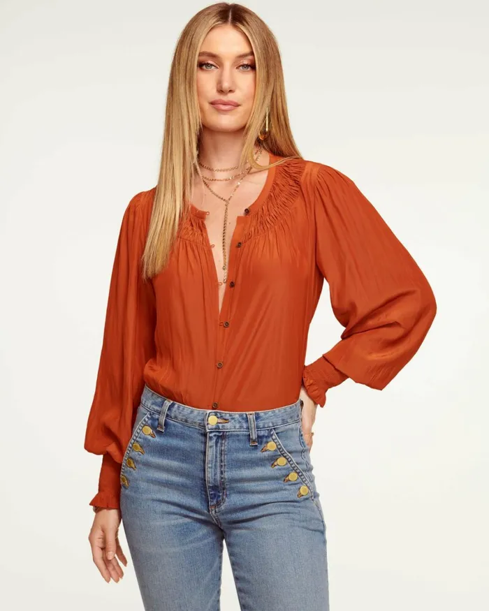 Women Isla Puff Sleeve Blouse Black Ramy Brook Tops Women Isla Puff Sleeve Blouse Black Ramy Brook Tops