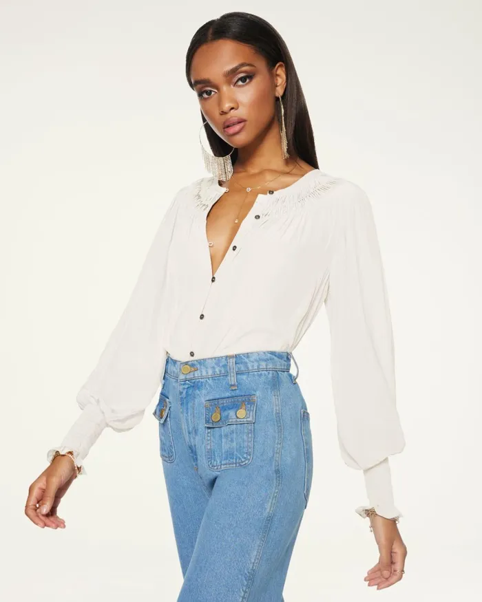 Women Isla Puff Sleeve Blouse Black Ramy Brook Tops Women Isla Puff Sleeve Blouse Black Ramy Brook Tops