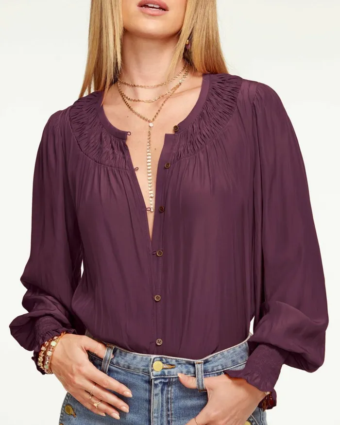 Women Isla Puff Sleeve Blouse Black Ramy Brook Tops Women Isla Puff Sleeve Blouse Black Ramy Brook Tops