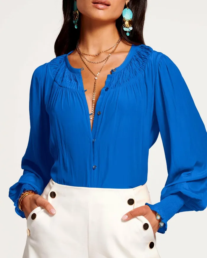 Women Isla Puff Sleeve Blouse Black Ramy Brook Tops Women Isla Puff Sleeve Blouse Black Ramy Brook Tops