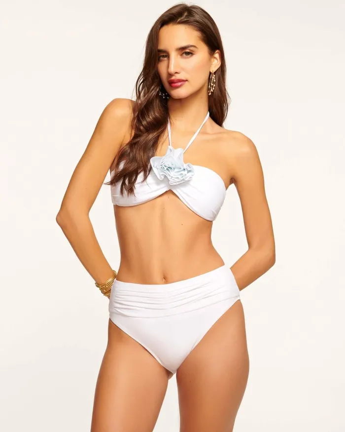 Women Ivo Ruched Bikini Bottom White Ramy Brook Swimwear Women Ivo Ruched Bikini Bottom White Ramy Brook Swimwear