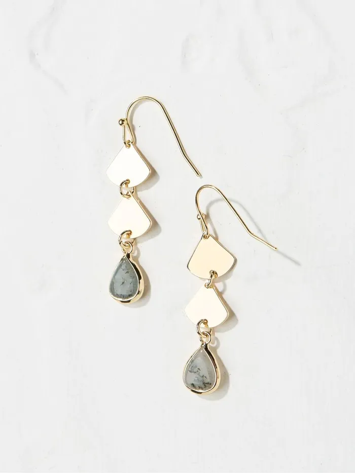 Women Jewellery Fat Face Gold Tone Fan Drop Earrings