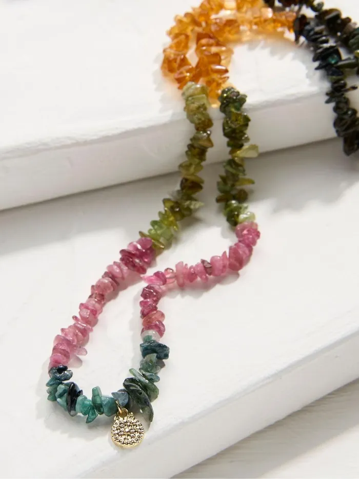 Women Jewellery Fat Face Multi Stone Necklace