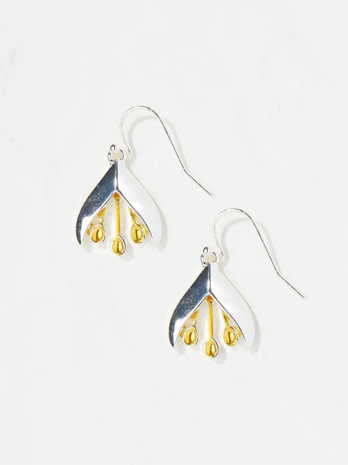 Women Jewellery Fat Face Silver Tone Tulip Drop Earring