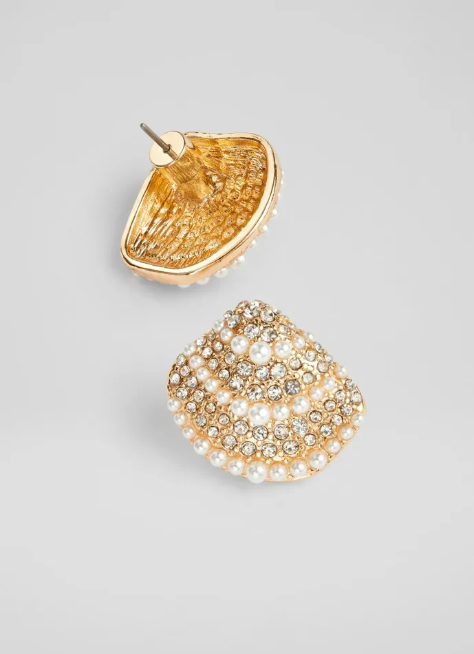 Women Jewellery LKBennett Kaia Pearl And Crystal Gold Plated Shell Earrings Women Jewellery LKBennett Kaia Pearl And Crystal Gold Plated Shell Earrings