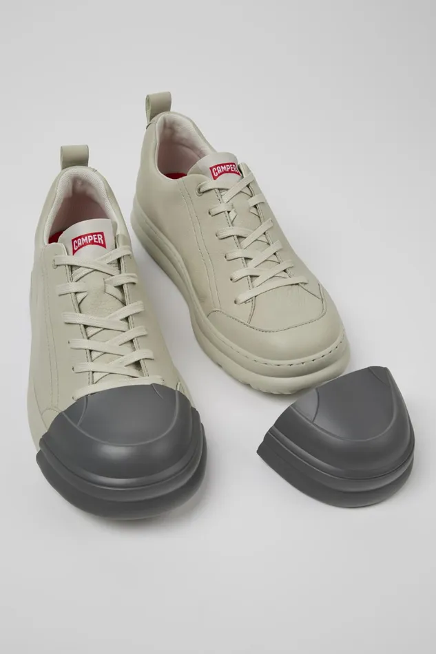 Women Junction Runner Gray Leather Sneakers Camper Sneakers Women Junction Runner Gray Leather Sneakers Camper Sneakers