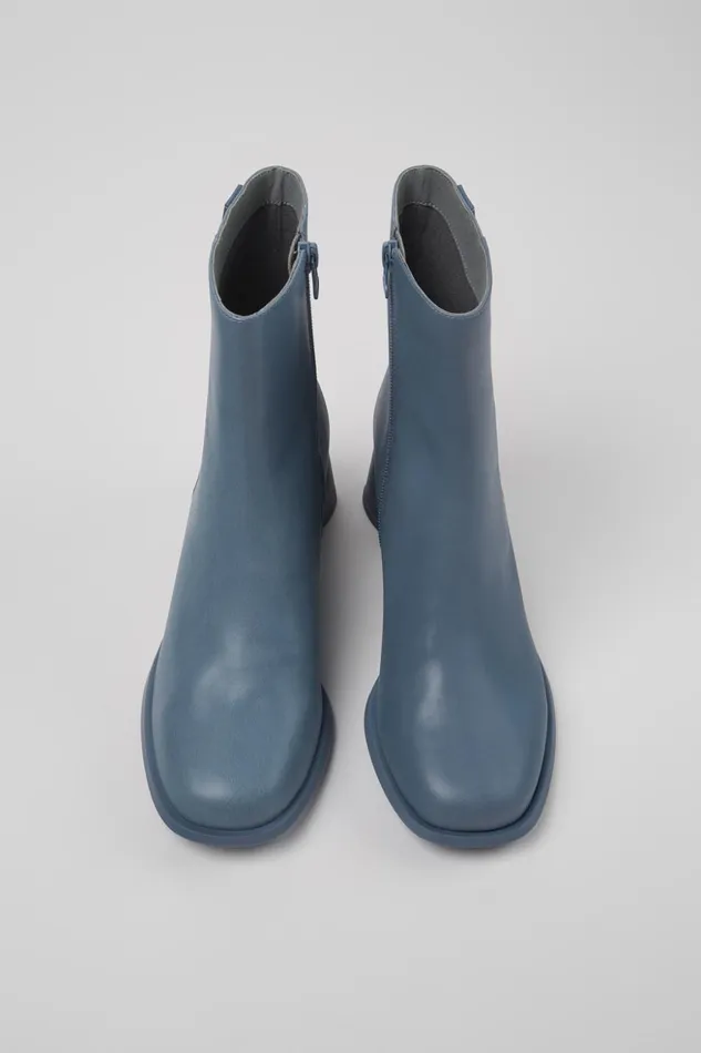Women Kiara Gray Leather Boots Camper Ankle Boots Women Kiara Gray Leather Boots Camper Ankle Boots