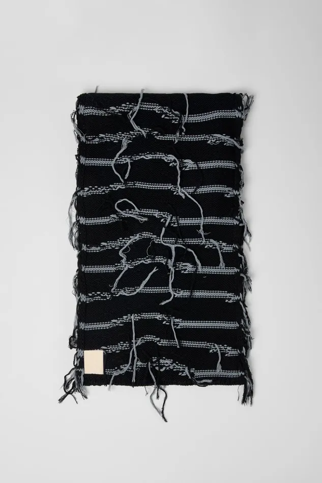 Women Knit Scarf Black Intarsia Knit Scarf Camper Knit Women Knit Scarf Black Intarsia Knit Scarf Camper Knit