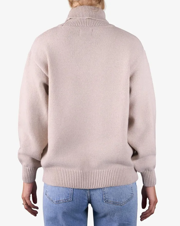 Women Knit Sweaters Colorful Standard Merino Wool Turtleneck Scarlet Red