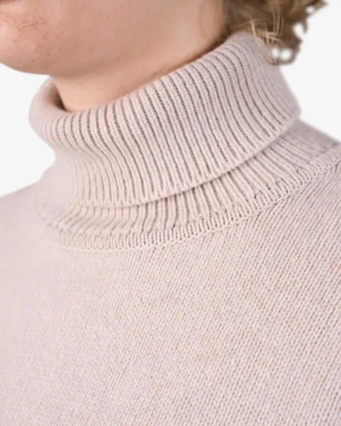 Women Knit Sweaters Colorful Standard Merino Wool Turtleneck Scarlet Red