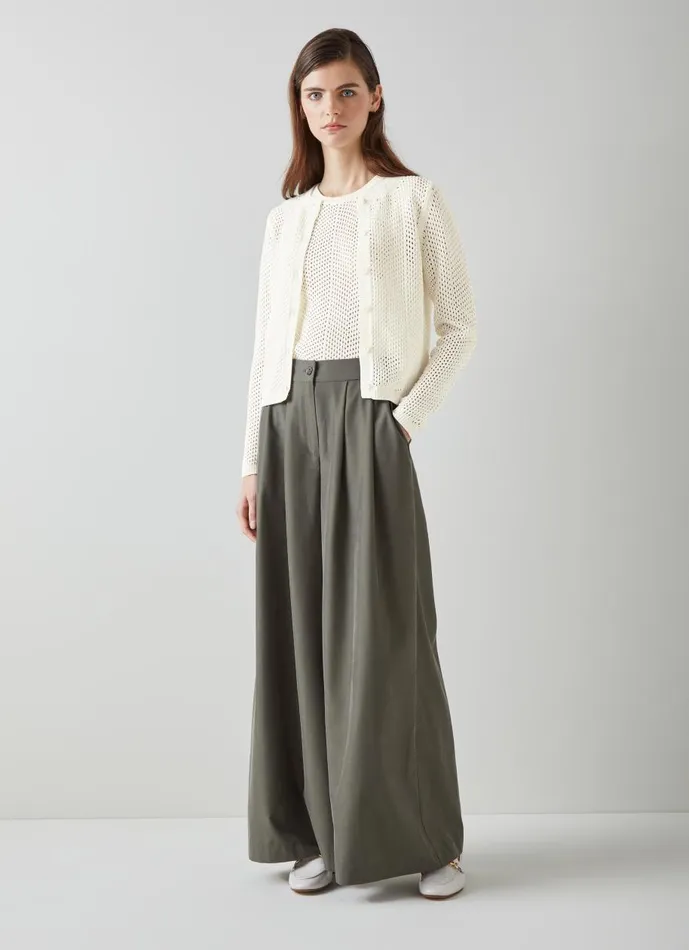 Women Knitwear LKBennett Ava White CottonRich Knitted Cardigan Pure White Women Knitwear LKBennett Ava White CottonRich Knitted Cardigan Pure White