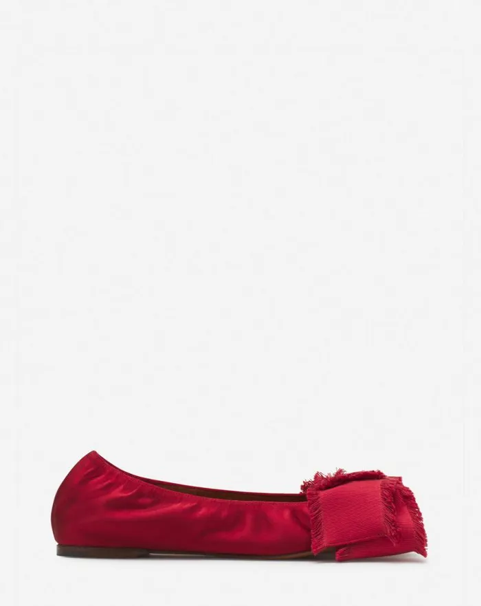 Women Lanvin Ballerinas Ballerina Flat With A Satin Bow Carmine Red
