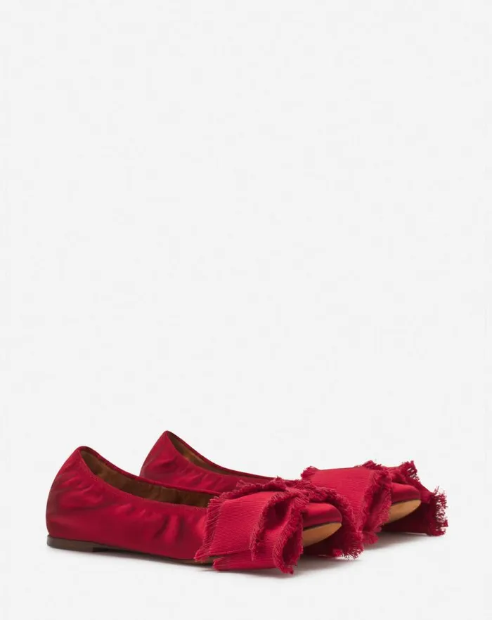 Women Lanvin Ballerinas Ballerina Flat With A Satin Bow Carmine Red Women Lanvin Ballerinas Ballerina Flat With A Satin Bow Carmine Red