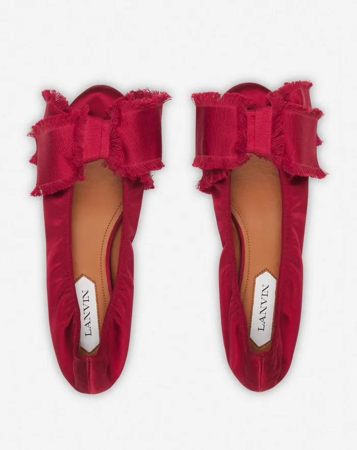 Women Lanvin Ballerinas Ballerina Flat With A Satin Bow Carmine Red Women Lanvin Ballerinas Ballerina Flat With A Satin Bow Carmine Red