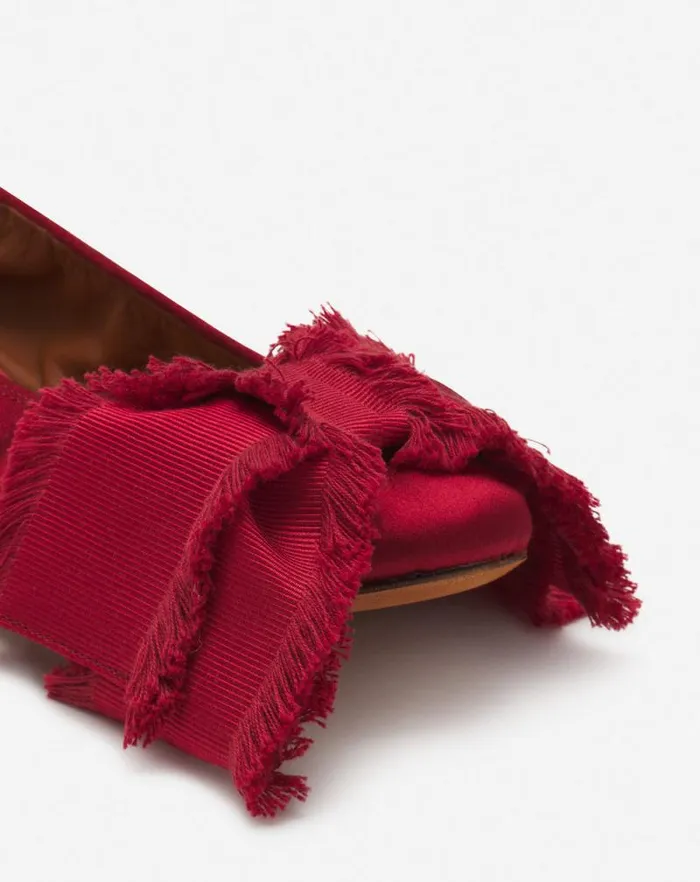 Women Lanvin Ballerinas Ballerina Flat With A Satin Bow Carmine Red Women Lanvin Ballerinas Ballerina Flat With A Satin Bow Carmine Red