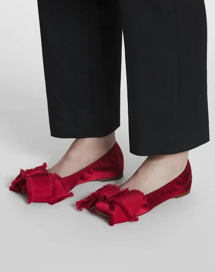 Women Lanvin Ballerinas Ballerina Flat With A Satin Bow Carmine Red Women Lanvin Ballerinas Ballerina Flat With A Satin Bow Carmine Red