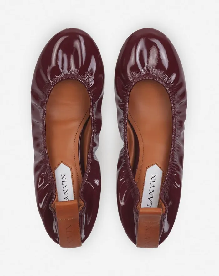 Women Lanvin Ballerinas The Ballerina Flat In Patent Leather Burgundy Women Lanvin Ballerinas The Ballerina Flat In Patent Leather Burgundy