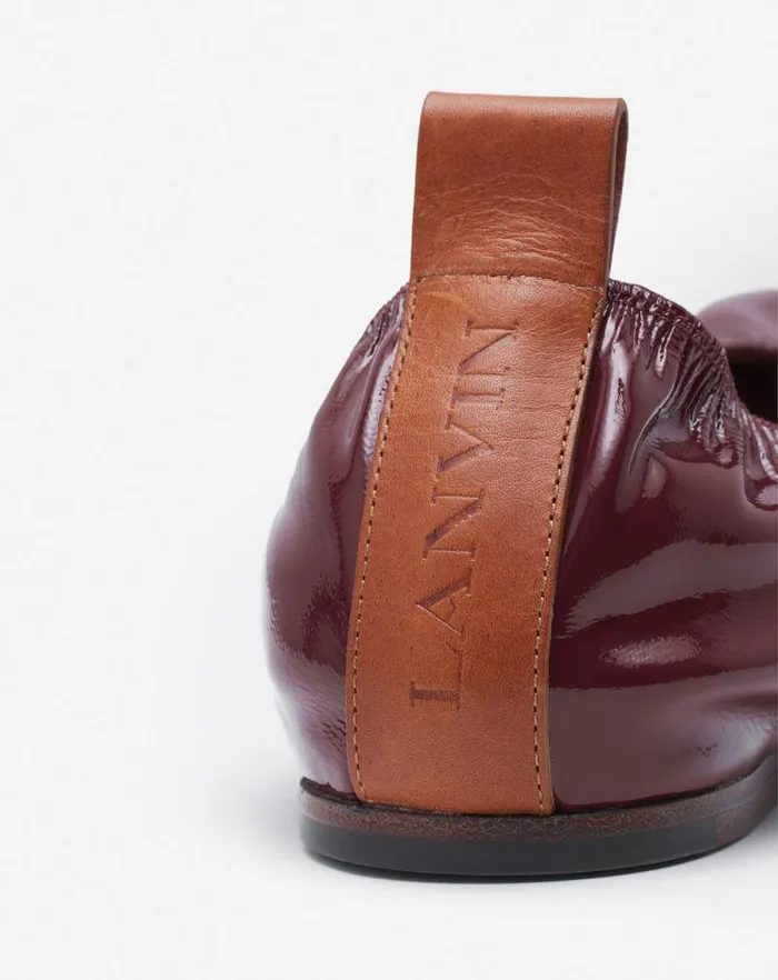 Women Lanvin Ballerinas The Ballerina Flat In Patent Leather Burgundy Women Lanvin Ballerinas The Ballerina Flat In Patent Leather Burgundy