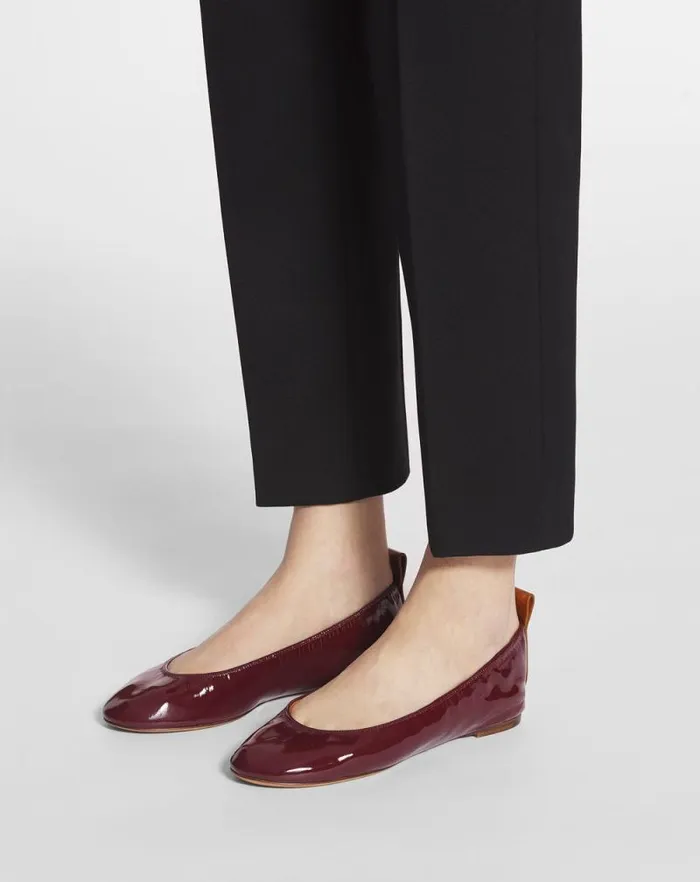 Women Lanvin Ballerinas The Ballerina Flat In Patent Leather Burgundy Women Lanvin Ballerinas The Ballerina Flat In Patent Leather Burgundy