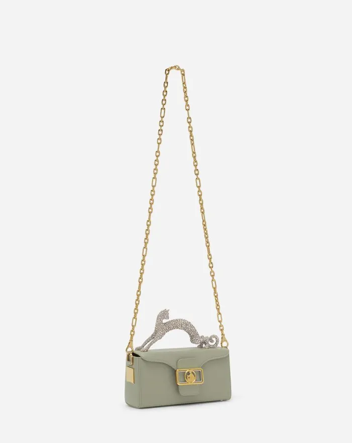 Women Lanvin Crossbody Bags and Shoulder Bags Nano Pencil Cat Bag In Leather And Rhinestones Lin Women Lanvin Crossbody Bags and Shoulder Bags Nano Pencil Cat Bag In Leather And Rhinestones Lin