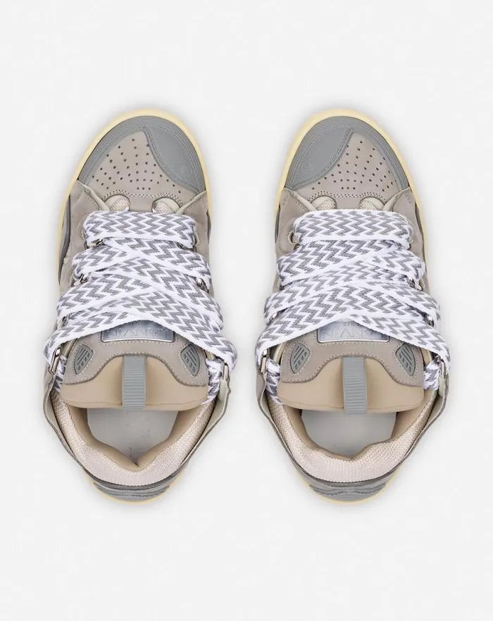 Women Lanvin Curb Leather Curb Sneakers Grey Women Lanvin Curb Leather Curb Sneakers Grey