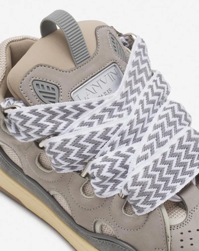 Women Lanvin Curb Leather Curb Sneakers Grey Women Lanvin Curb Leather Curb Sneakers Grey