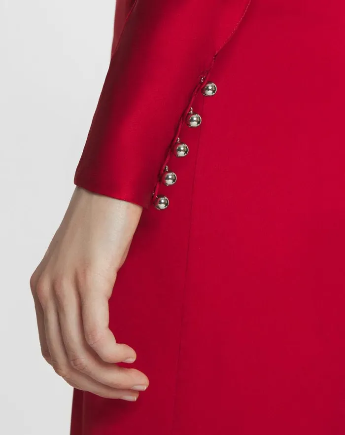 Women Lanvin Dresses Fitted Silk Dress Carmine Red Women Lanvin Dresses Fitted Silk Dress Carmine Red