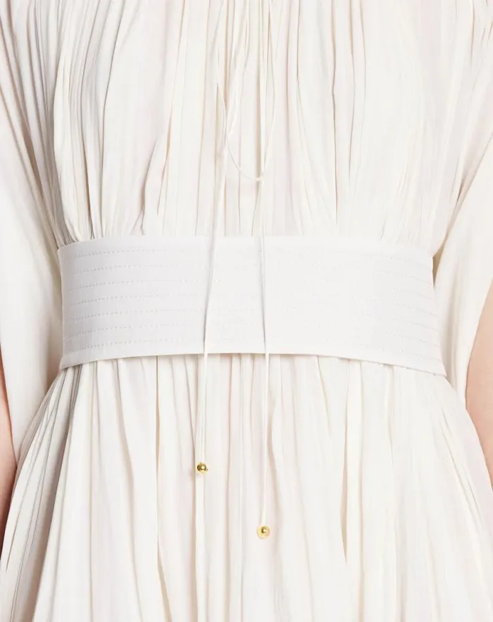 Women Lanvin Dresses Short Charmeuse Dress Off White Women Lanvin Dresses Short Charmeuse Dress Off White