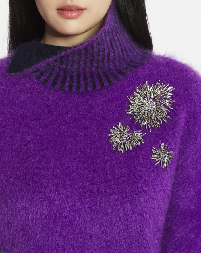 Women Lanvin Knitwear Brushed Mohair Sweater Anemone Women Lanvin Knitwear Brushed Mohair Sweater Anemone