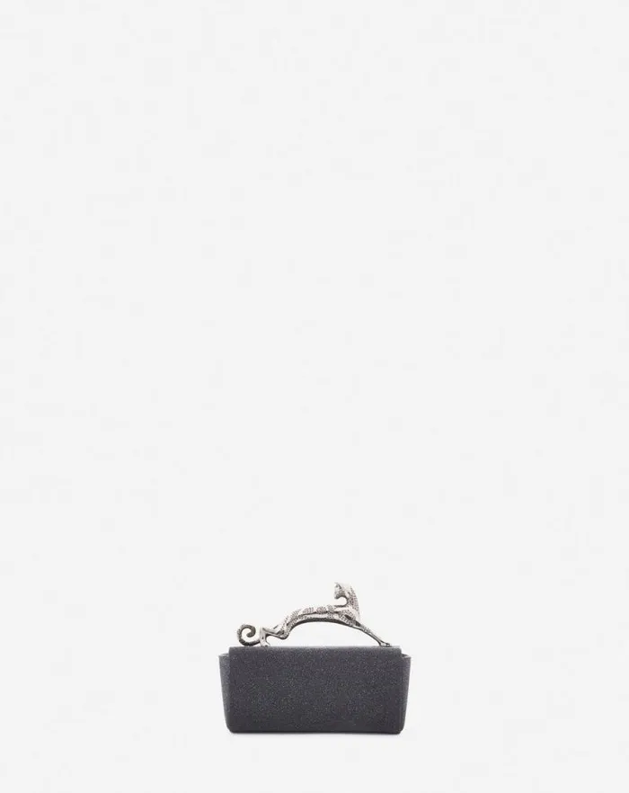 Women Lanvin Mini Bags and Clutches Micro Pencil Cat Bag In Suede Black Women Lanvin Mini Bags and Clutches Micro Pencil Cat Bag In Suede Black