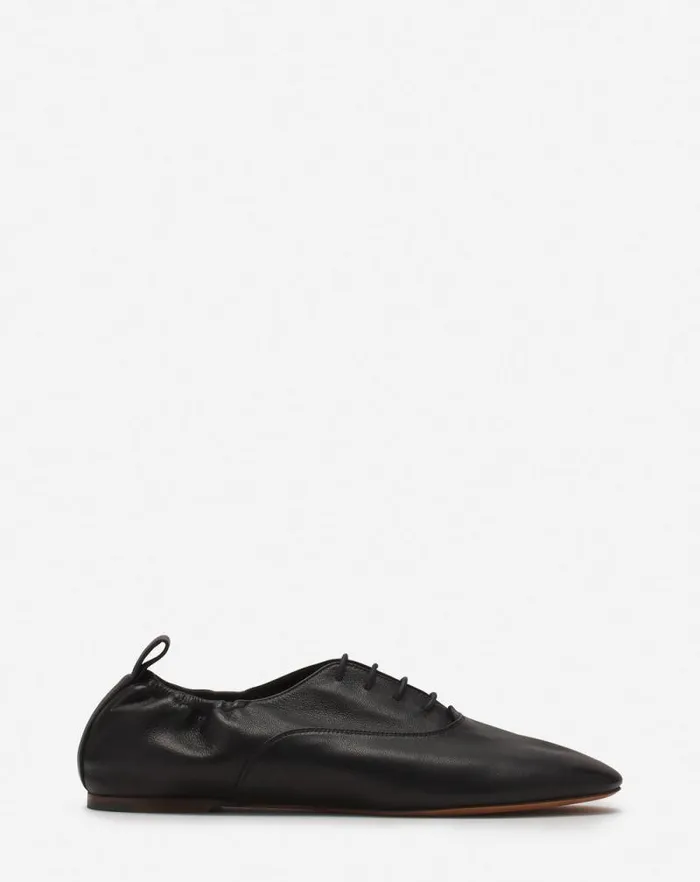 Women Lanvin Sandals and Mules Laceup Leather Slippers Black