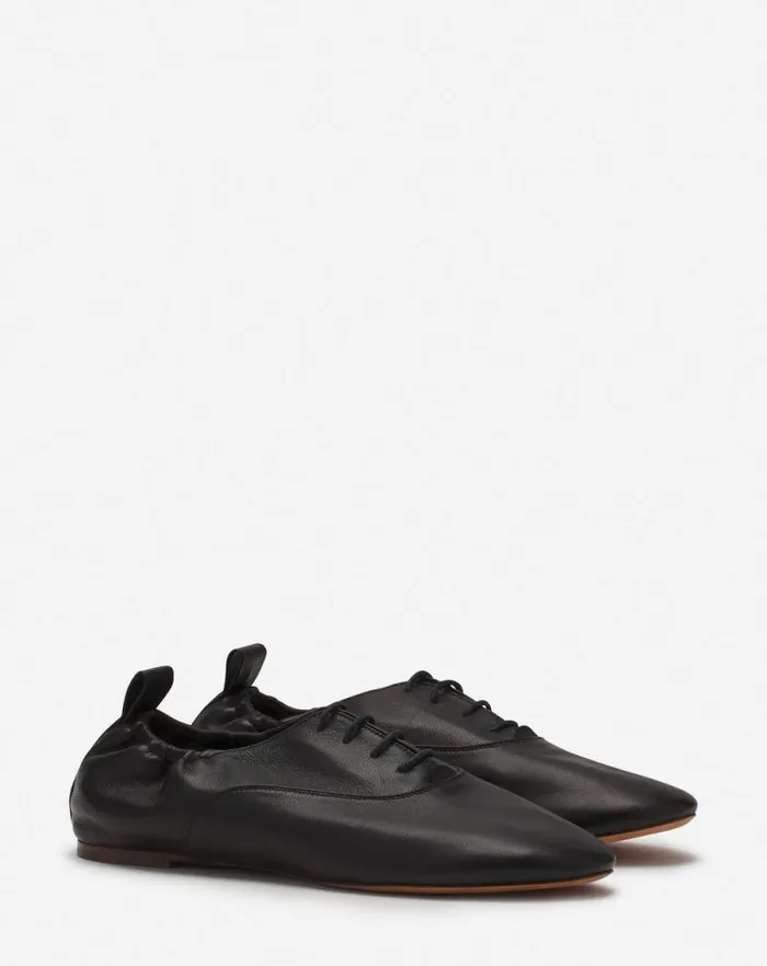 Women Lanvin Sandals and Mules Laceup Leather Slippers Black Women Lanvin Sandals and Mules Laceup Leather Slippers Black