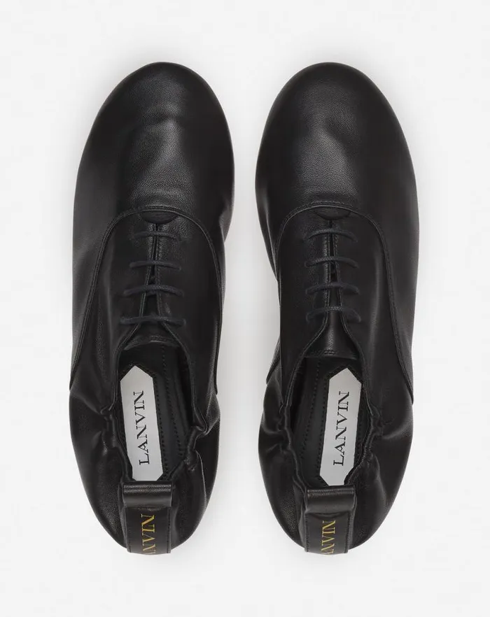 Women Lanvin Sandals and Mules Laceup Leather Slippers Black Women Lanvin Sandals and Mules Laceup Leather Slippers Black